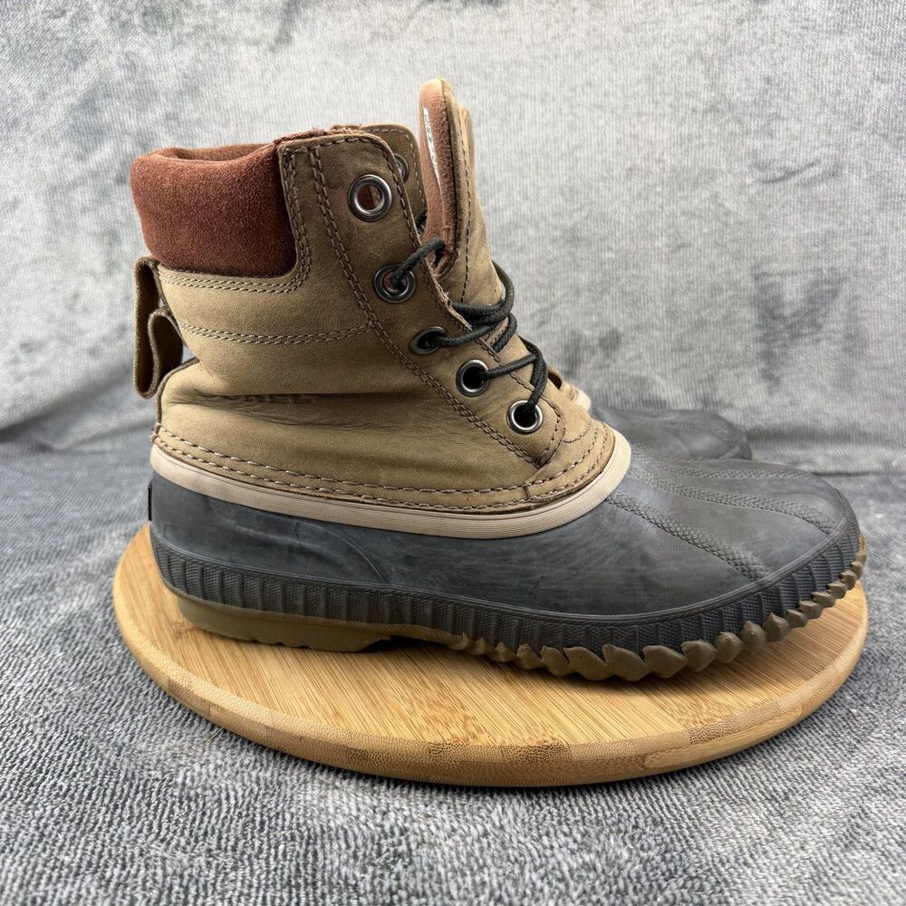 Sorel Boots Mens Size 9 Brown Leather Waterproof Insulated Snow NM1704-259